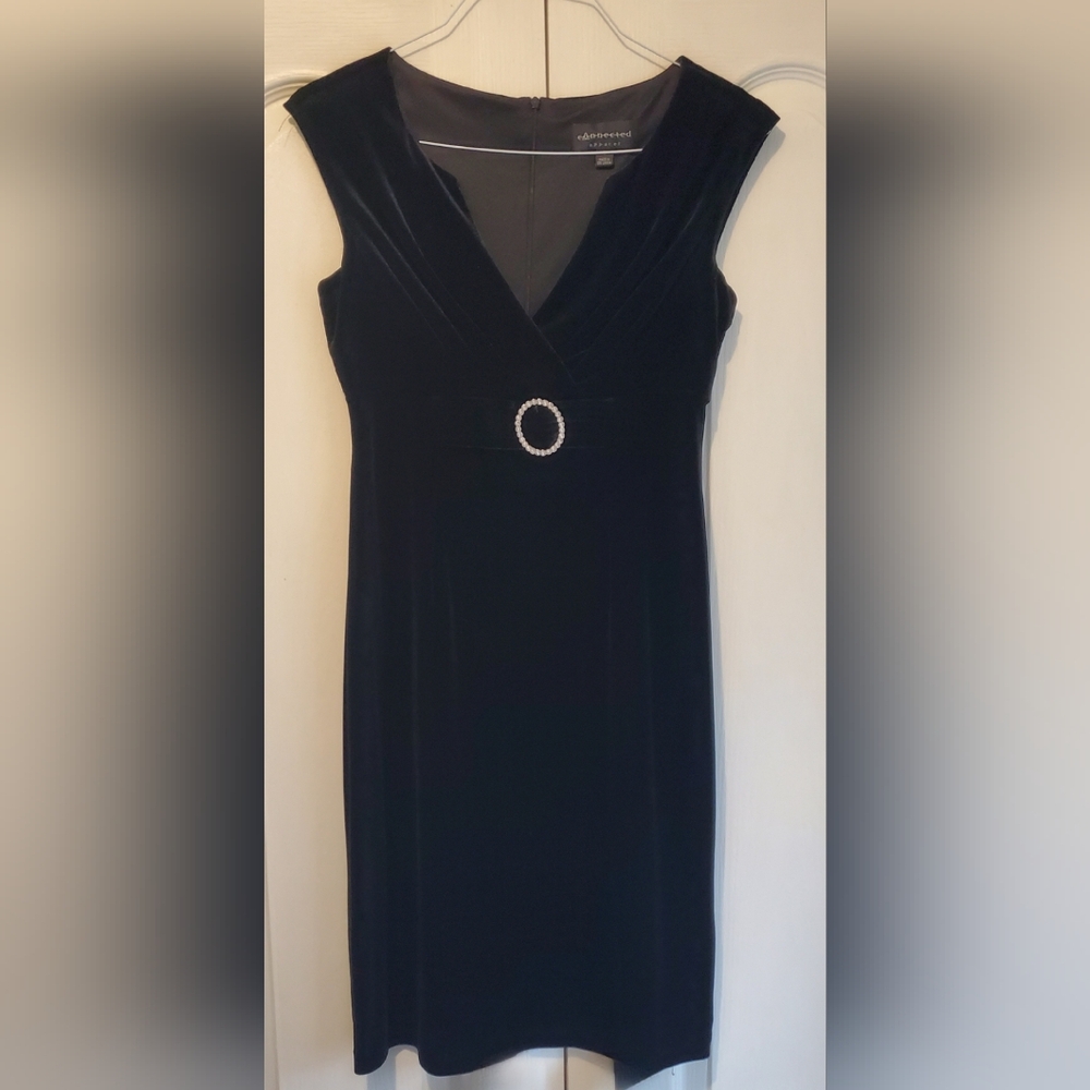 Black Faux Velvet Dress